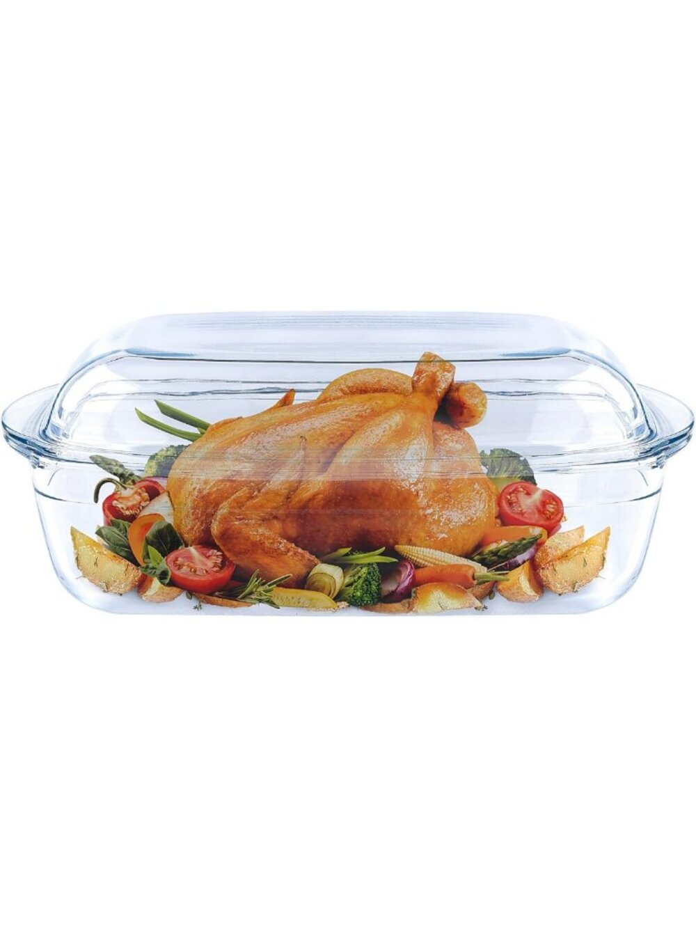 Clear Oval Glass Casserole Dish with Lid - 4.7qt Baking & Serving Cookware